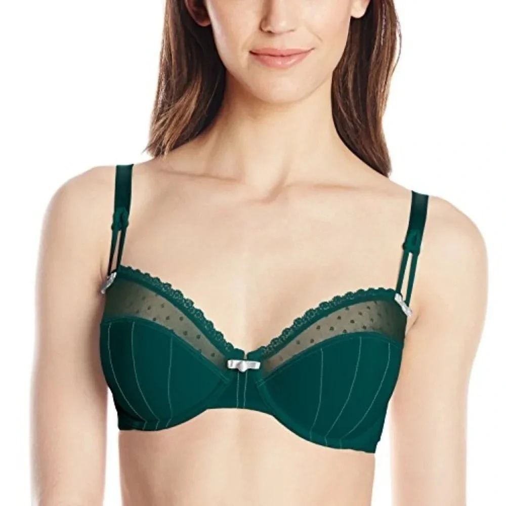 34B Felina 110789 Marielle Full Busted UW Bra Deep Teal NWT - Picture 2 of 9